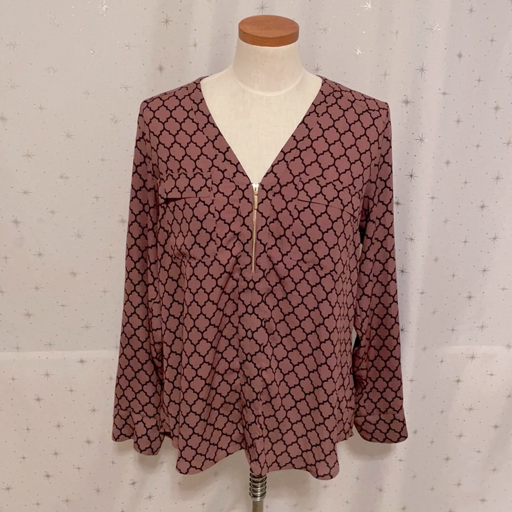 Elegant Mauve Patterned Women's Top
